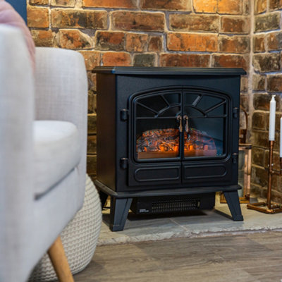Russell Hobbs Electric Stove Fire 1850W Freestanding Black Electric Heater RHEFSTV2003B - 3