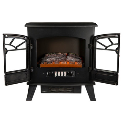 Russell Hobbs Electric Stove Fire 1850W Freestanding Black Electric Heater RHEFSTV2003B - 6