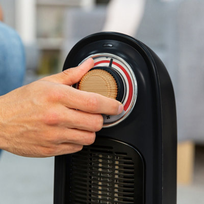Russell Hobbs Electric Tower Heater 2000W Retro Black with Scandi Wood Effect RHRETFH1002WDB - 5