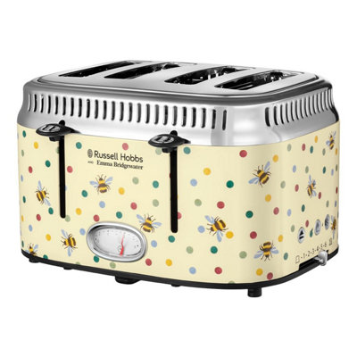 Russell Hobbs Emma Bridgewater Bumblebee & Polka Dot 4 Slice Toaster