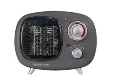 Russell Hobbs Fan Heater 1500W Portable Electric Retro Grey Ceramic Heater  RHRETPTC2001G | DIY at Bu0026Q