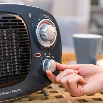 Russell Hobbs Fan Heater 1500W Portable Electric Retro Grey Ceramic Heater  RHRETPTC2001G | DIY at Bu0026Q