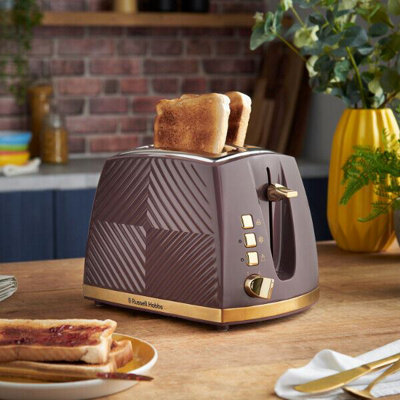 Russell Hobbs Groove 2 Slice Toaster Mulberry DIY at B Q