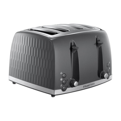 Russell Hobbs Honeycomb Slice Toaster Kettle Set, Grey - Main Image