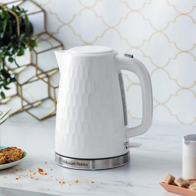 Russell Hobbs Honeycomb Slice Toaster Kettle Set, White