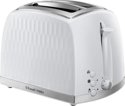 Russell Hobbs Honeycomb White 2 Slice Toaster