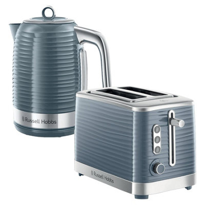 Russell Hobbs Inspire 2 Slice Toaster & Kettle Set, Grey