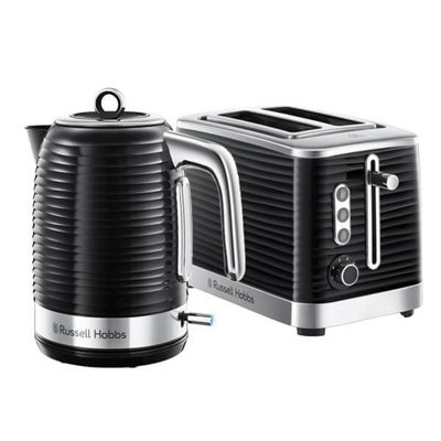 Kettle Toaster Set Black Chrome Accents Cheap Russell Hobbs Kitchen Feb Sale