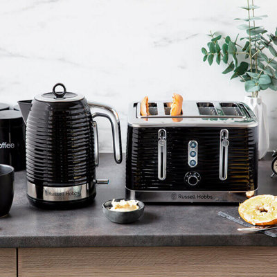 Russell Hobbs Inspire Kettle 4 Sl Toaster Set Black