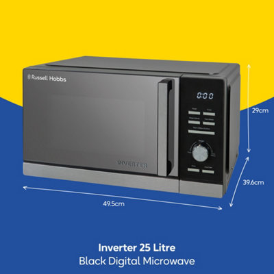 Russell Hobbs Inverter Microwave 25L 900W Black Digital with Defrost RHMI2503B