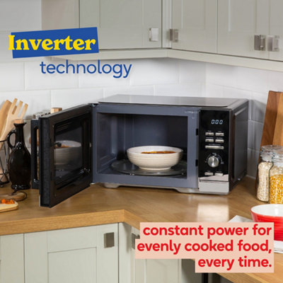 Russell Hobbs Inverter Microwave 25L 900W Black Digital with Defrost RHMI2503B