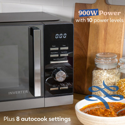 Russell Hobbs Inverter Microwave 25L 900W Black Digital with Defrost RHMI2503B