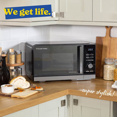 Russell Hobbs Inverter Microwave 25L 900W Black Digital with Defrost RHMI2503B