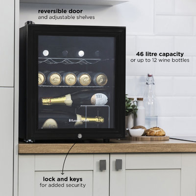 Russell Hobbs Lockable Wine Cooler Drinks Fridge 12 Bottle Black RHGWC1B-C-LCK - 3