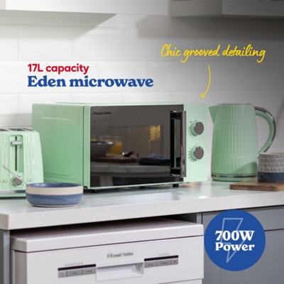 Russell Hobbs Manual Microwave Eden 17L with 5 Power Levels Green RHMM725PG