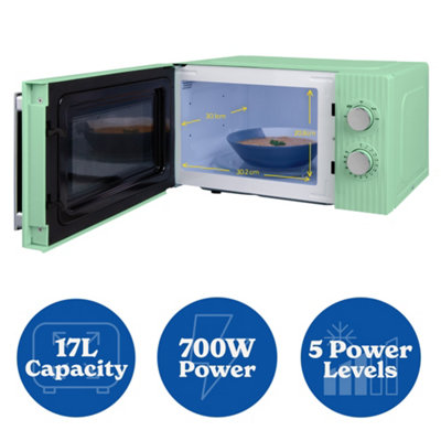 Russell Hobbs Manual Microwave Eden 17L with 5 Power Levels Green RHMM725PG