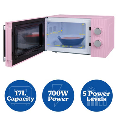 Russell Hobbs Manual Microwave Eden 17L with 5 Power Levels Pink RHMM725RP