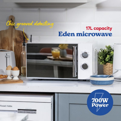Russell Hobbs Manual Microwave Eden 17L with 5 Power Levels White RHMM725