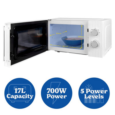 Russell Hobbs Manual Microwave Eden 17L with 5 Power Levels White RHMM725