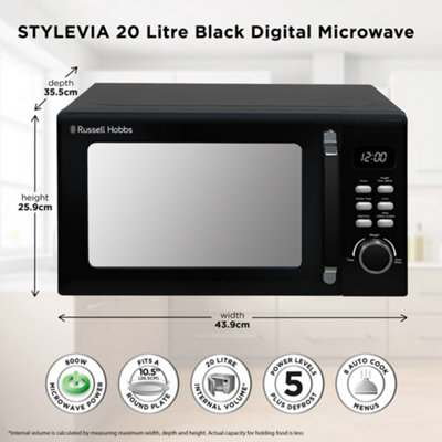 Black digital microwave 800w new arrivals