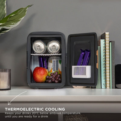 Russell Hobbs Mini Cooler 4L 6 Cans Portable Drinks and Cosmetics Scandi Grey & Wood Effect RH4CLR1001SCG - 8
