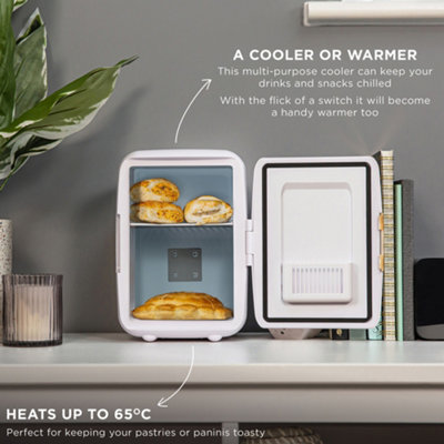 Russell Hobbs Mini Cooler 4L 6 Cans Portable Drinks and Cosmetics Scandi White & Wood Effect RH4CLR1001SCW - 9
