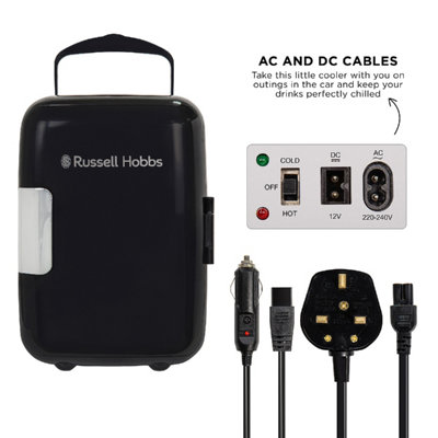 Russell Hobbs Mini Cooler 4L 6 Cans Portable for Drinks and Cosmetics Black RH4CLR1001B - 3