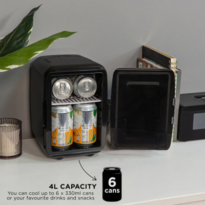 Russell Hobbs Mini Cooler 4L 6 Cans Portable for Drinks and Cosmetics Black RH4CLR1001B - 4