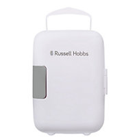 Russell Hobbs Mini Cooler 4L 6 Cans Portable for Drinks and Cosmetics White RH4CLR1001