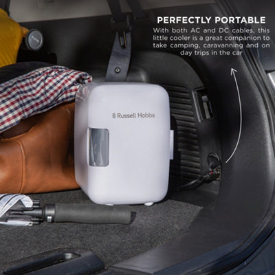 Russell Hobbs Mini Cooler 4L 6 Cans Portable for Drinks and Cosmetics White RH4CLR1001 - 6
