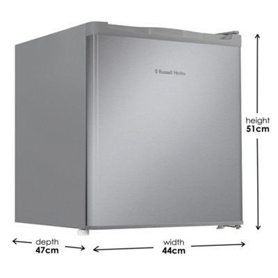 Russell Hobbs Mini Fridge 40 Litre Table Top Larder Fridge Stainless Steel Effect RHTTLDR2S