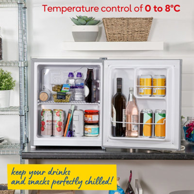 Russell Hobbs Mini Fridge 40L Stainless Steel Effect Quiet Larder Fridge RHTTLF2E1SS - 3