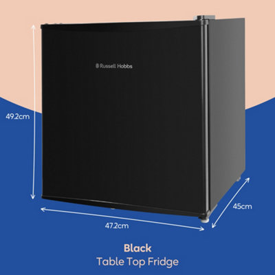 Russell Hobbs Mini Fridge 40 Litre Table Top Larder Fridge Stainless Steel  Effect RHTTLDR2S