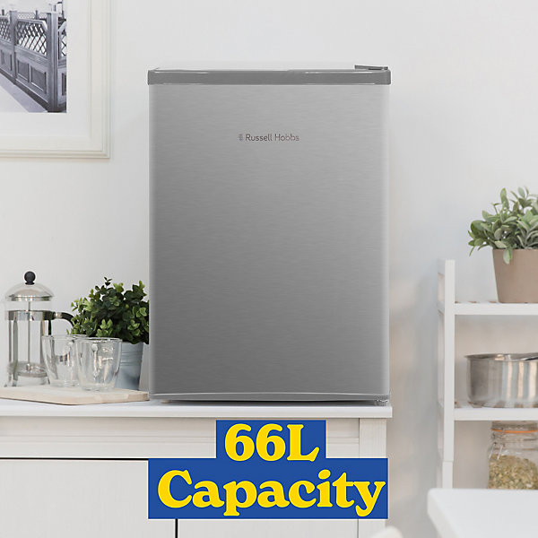 Russell Hobbs Mini Fridge 67L Stainless Steel Effect with Ice Box RH67TTLF0E1SS Russell Hobbs Mini Fridge 67L Stainless Steel Effect with Ice Box RH67TTLF0E1SS