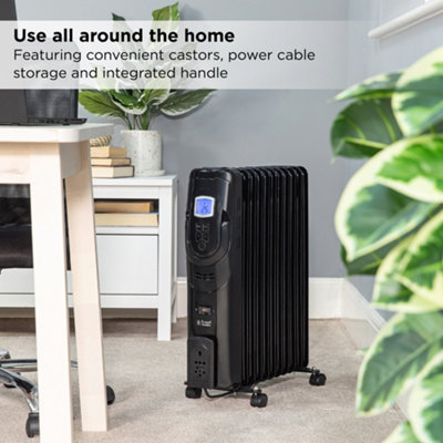Russell Hobbs Oil Filled Radiator 2500W 11 Fin Black RHOFR5003B | DIY at Bu0026Q