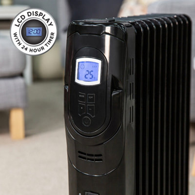 Russell Hobbs Oil Filled Radiator 2500W 11 Fin Black RHOFR5003B | DIY at Bu0026Q
