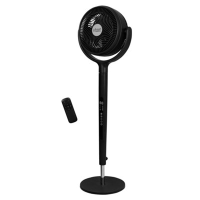 Russell Hobbs Pedestal Circulator Fan Charcoal Grey with Remote Control & 12 Speeds RHPCF360