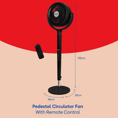 Russell Hobbs Pedestal Circulator Fan Charcoal Grey with Remote Control ...