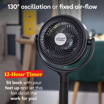 Russell Hobbs Pedestal Circulator Fan Charcoal Grey with Remote Control ...