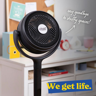 Russell Hobbs Pedestal Circulator Fan Charcoal Grey with Remote Control ...