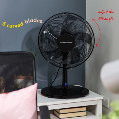 Russell Hobbs Pedestal Fan 3 in 1 Black Electric Cooling with Remote ...
