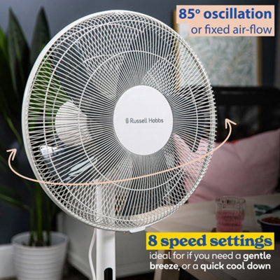 Russell Hobbs Pedestal Fan 3 in 1 White Electric Cooling with Remote RHMPF3IN1 - 4