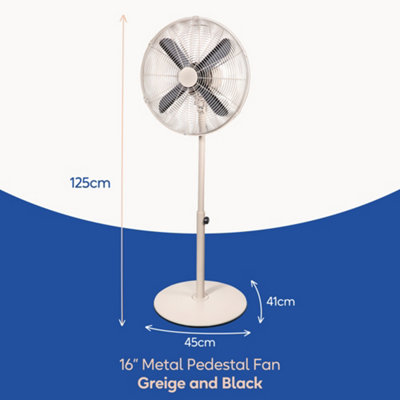 Russell Hobbs Pedestal Fan Cooling 3 Speed Settings in Greige RHMPF1601GR