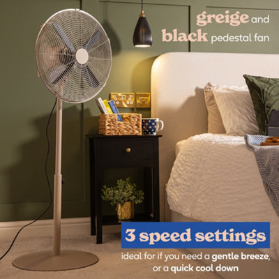 Russell Hobbs Pedestal Fan Cooling 3 Speed Settings in Greige RHMPF1601GR - 3