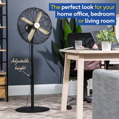 Russell Hobbs Pedestal Fan Cooling 3 Speeds Brushed Gold & Black RHMPF1601BG - 3