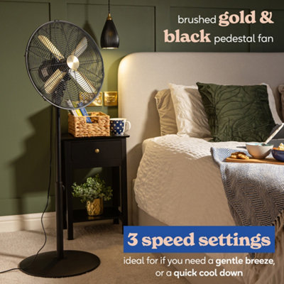 Russell Hobbs Pedestal Fan Cooling 3 Speeds Brushed Gold & Black RHMPF1601BG - 4