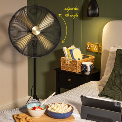 Russell Hobbs Pedestal Fan Cooling 3 Speeds Brushed Gold & Black RHMPF1601BG - 5