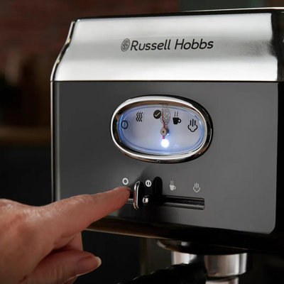 Russell Hobbs Retro Espresso Machine & Frother Black - 28251