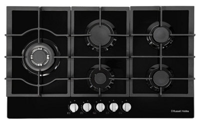 Russell hobbs 5 burner store gas hob black