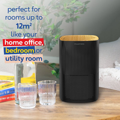 Russell Hobbs RHAP1032WDB, Clean Air Mini Aroma Air Purifier in Wood & Black